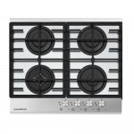 Варочная газовая панель Maunfeld MGHG 64 22W белое стекло+белая алюминиевая вставка — фото 1 / 2